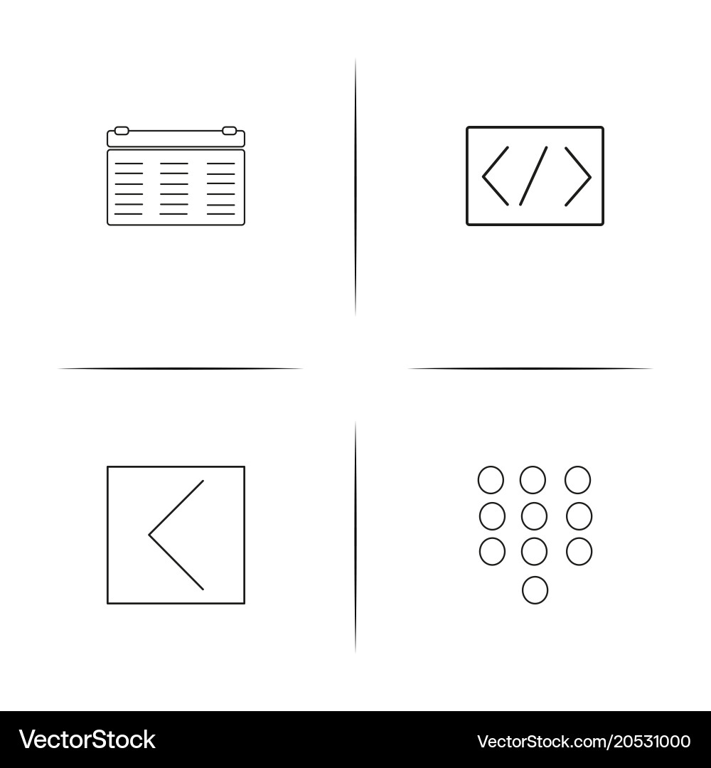 Internet technologies simple linear icons set vector image