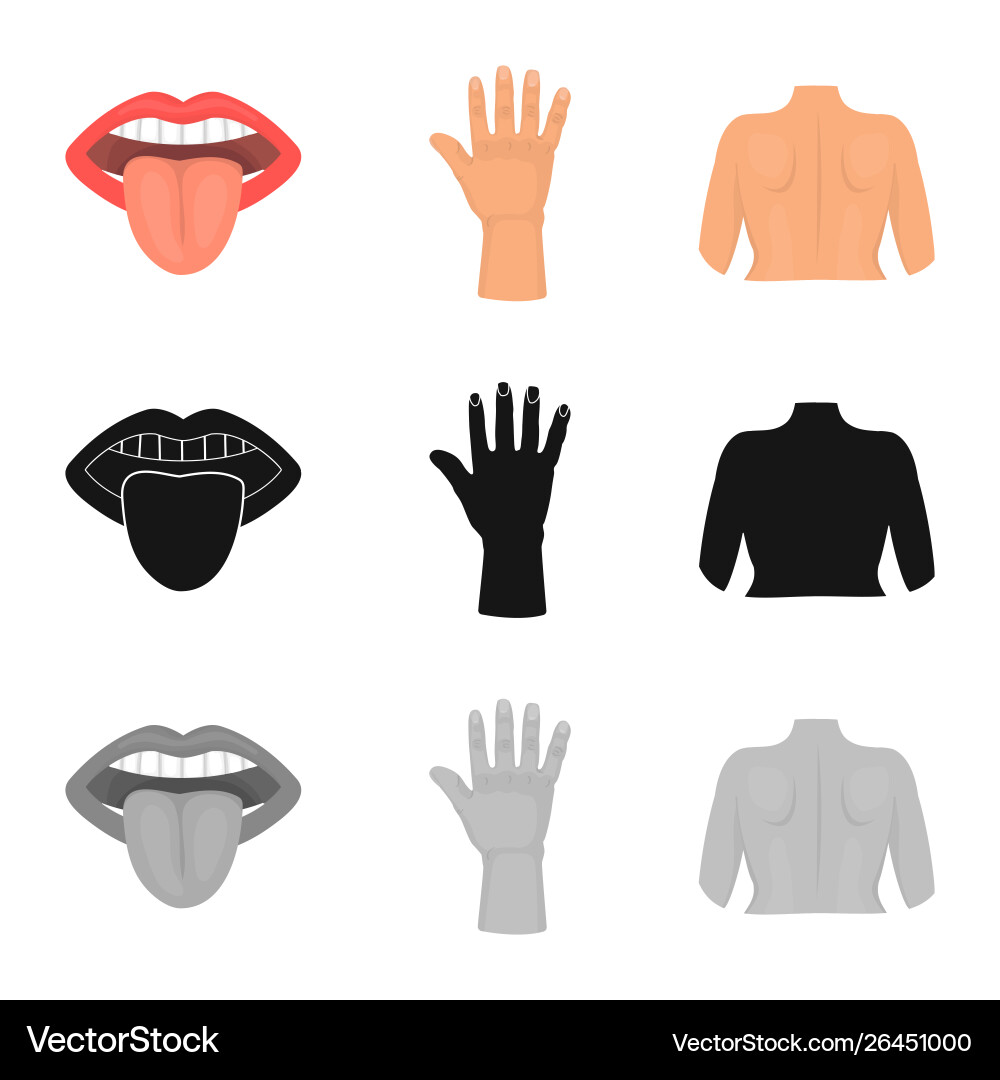 Isolated object body and part logo collection Isolated object body and part logo collection Vector Image