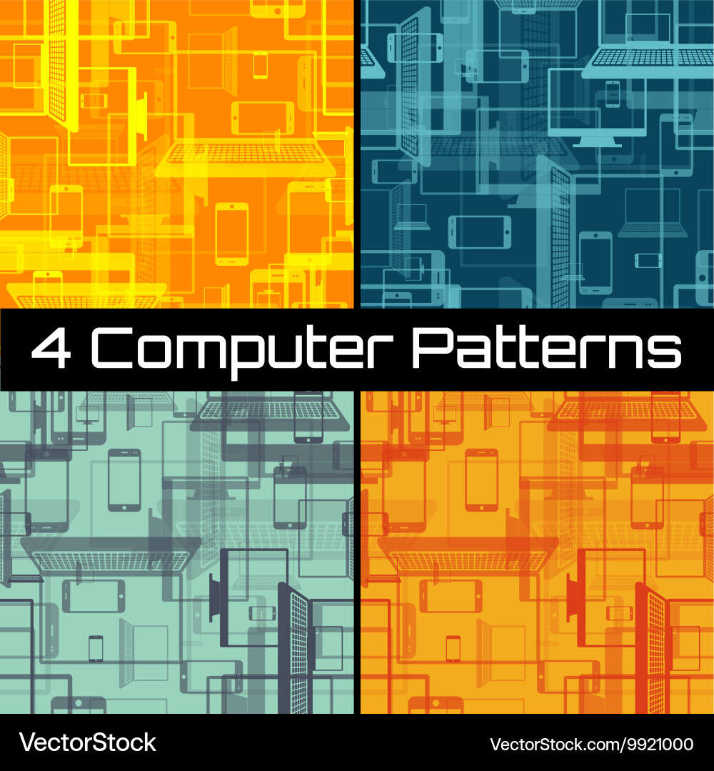 Seamless pattern with gadjets vector image