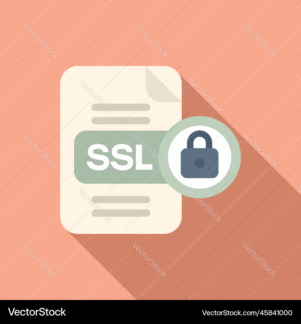 Secured ssl certificate icon flat web data Secured ssl certificate icon flat web data Vector Image