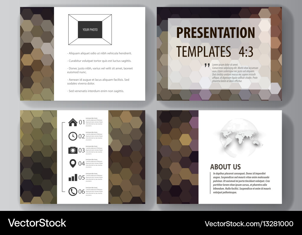 Set of business templates for presentation slides vector image