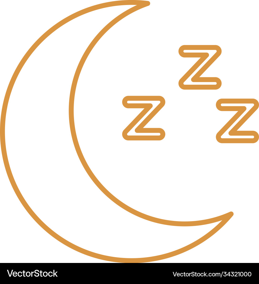 Sleeping moon line style icon design Sleeping moon line style icon design vector image