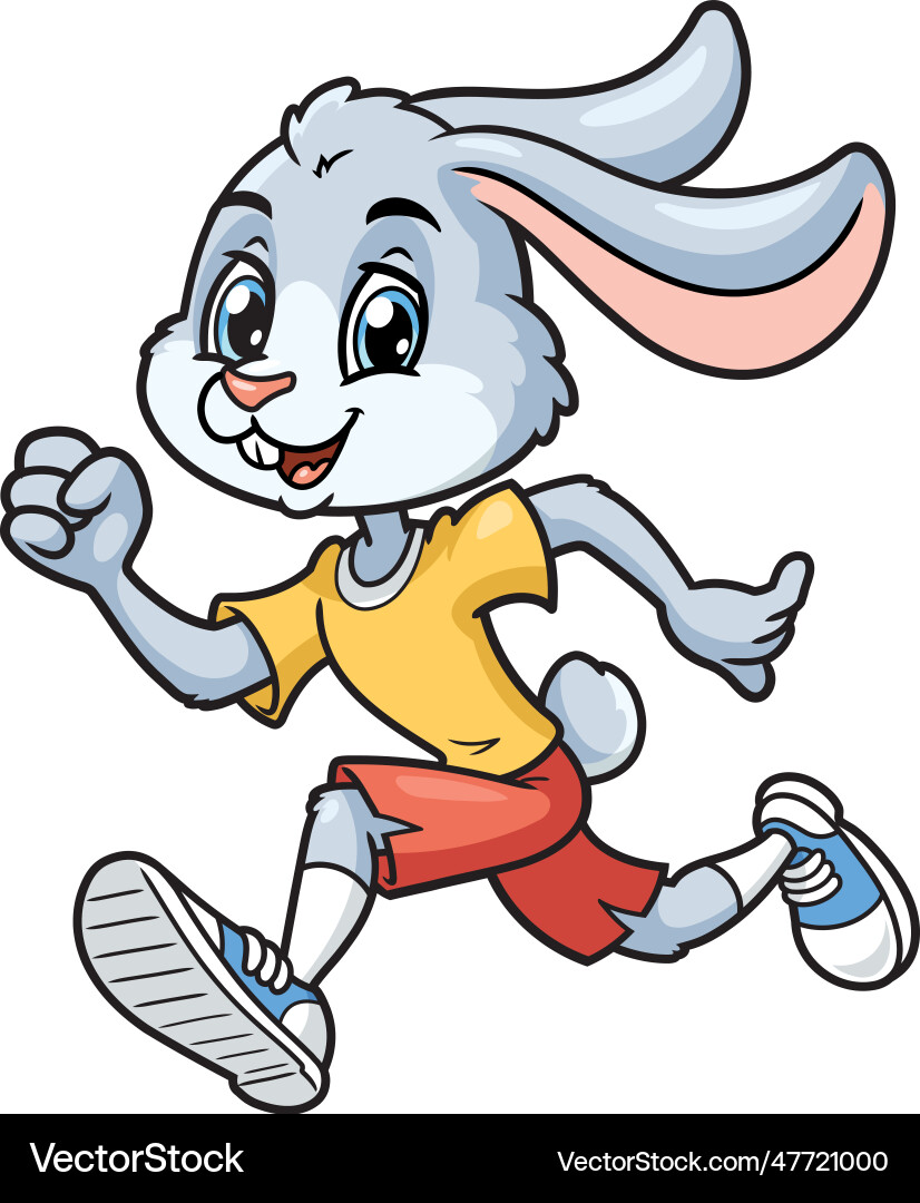 Smiling Rabbit Runner vector image
