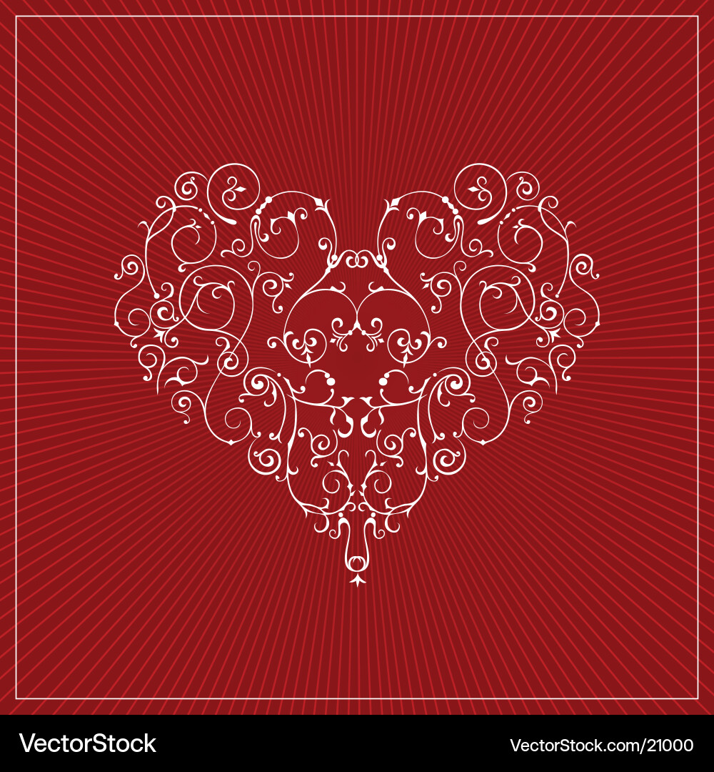 Swirly Heart Background Vector Image