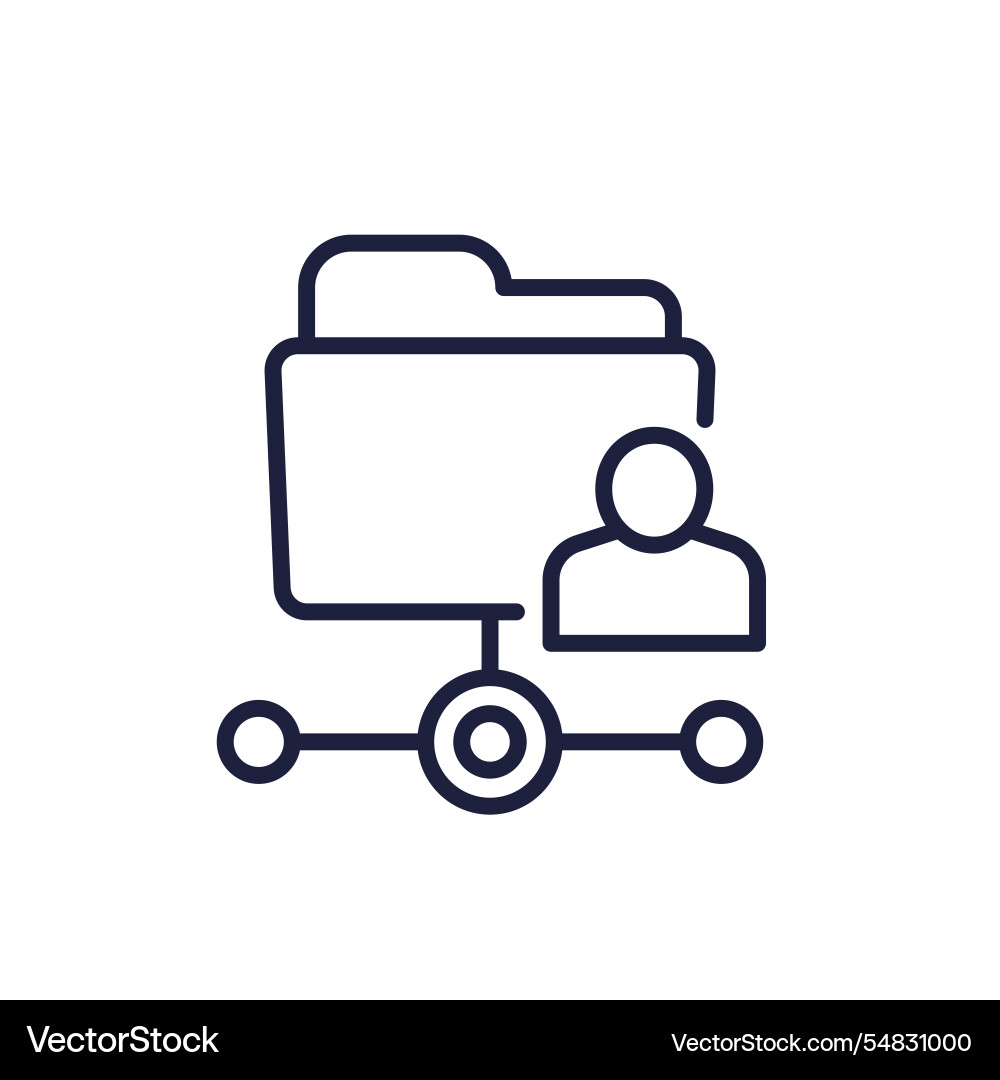 User directory line icon with a folder vector image