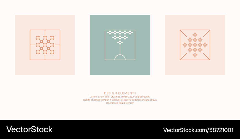 A set geometric emblems abstract compositions Vector Image