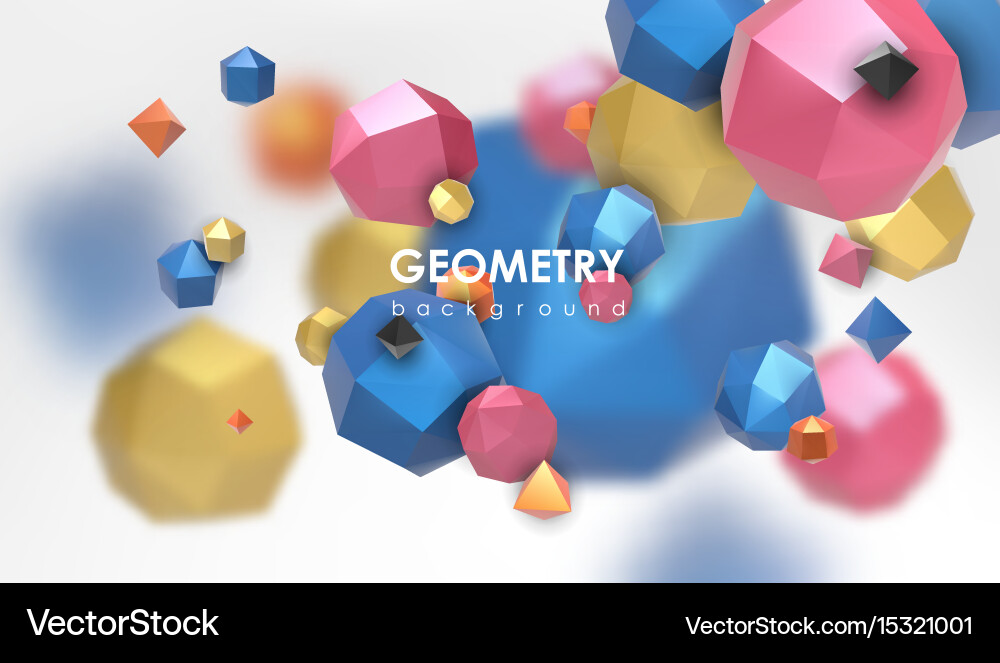 Abstract poligonal background 3d render vector image