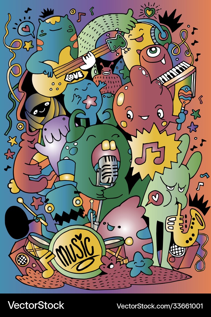 Abstrakte Musik Hintergrund Collage mit Musical Abstrakte Musik Hintergrund Collage mit Musical vektorbild