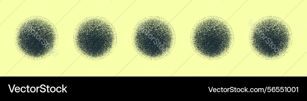 Black noise texture round shapes design elements Black noise texture round shapes design elements vector image