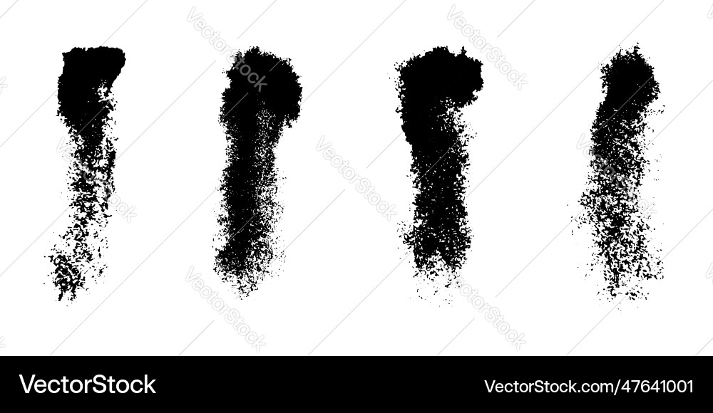 Brush stroke in abstract shape set dirty wet line Brush stroke in abstract shape set dirty wet line vector image