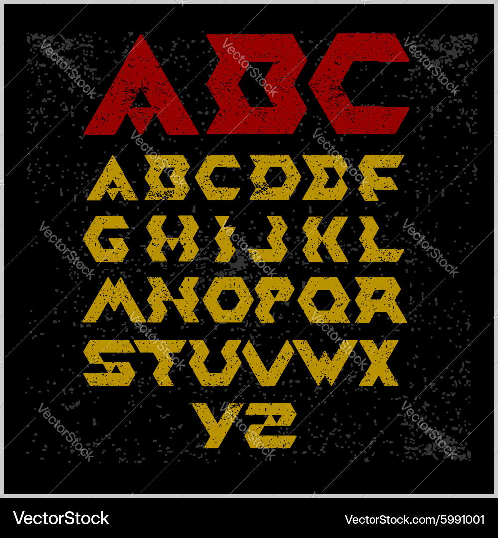 Font from triangles - set vector image