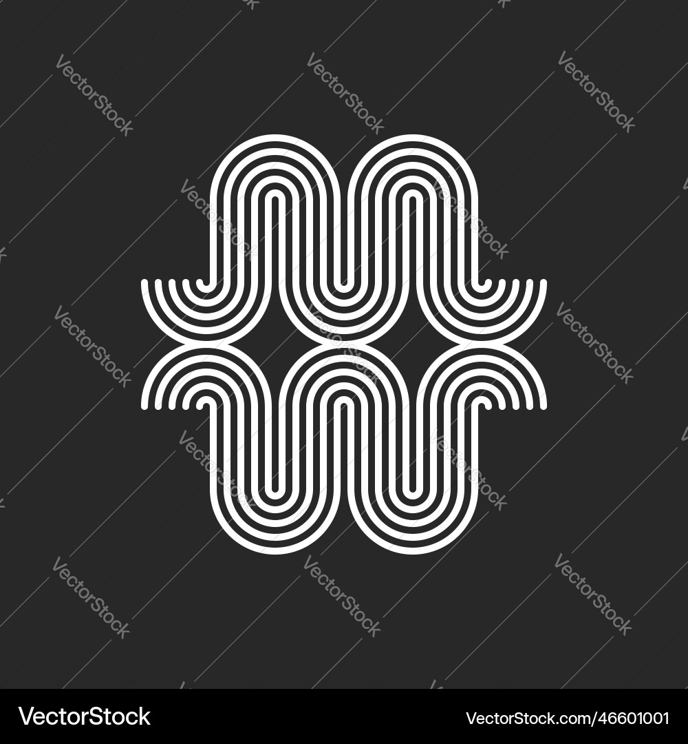 Initials letters mw or wm logo monogram rounded Initials letters mw or wm logo monogram rounded vector image