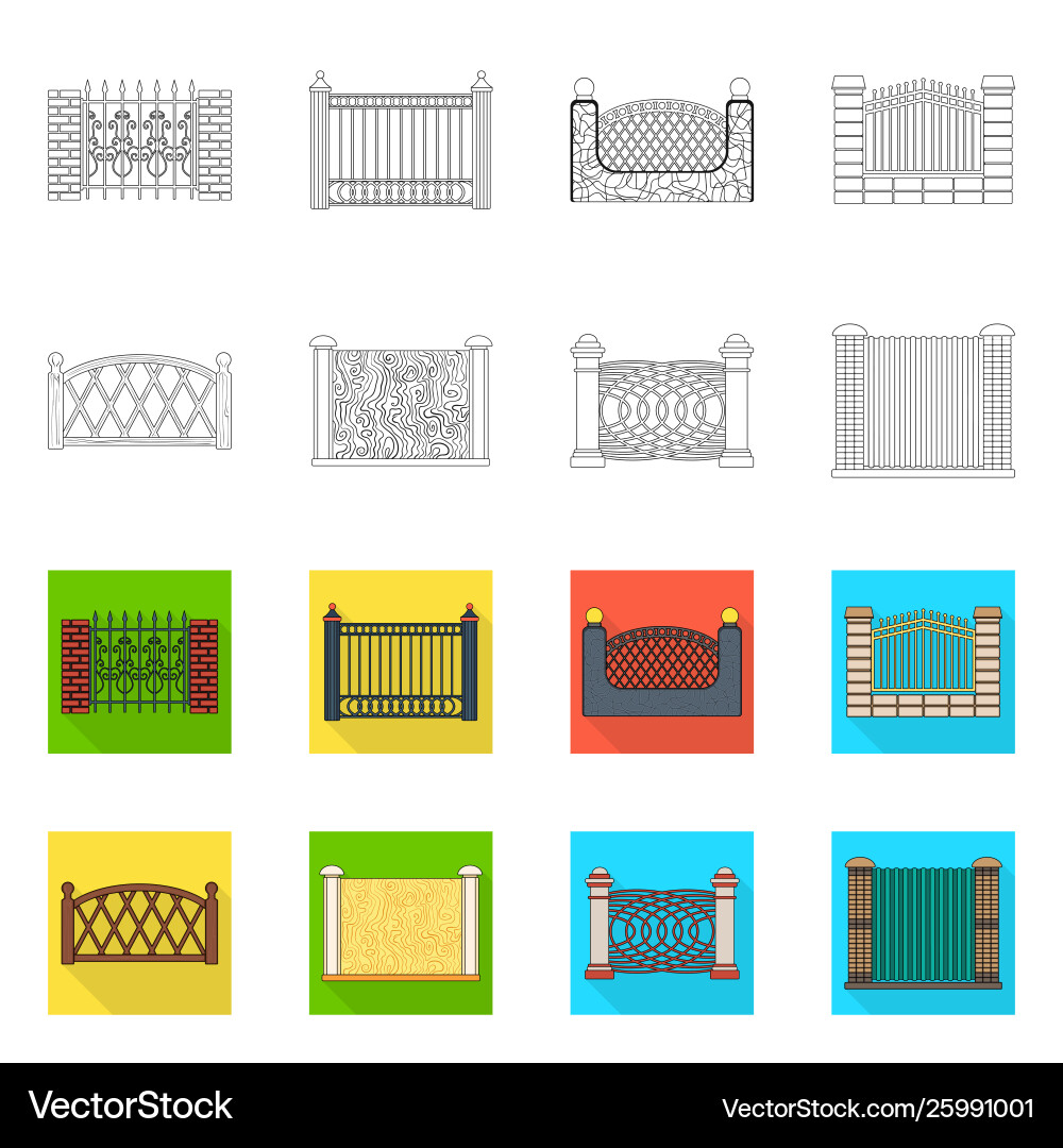 Isolated object gate and fence symbol vector image
