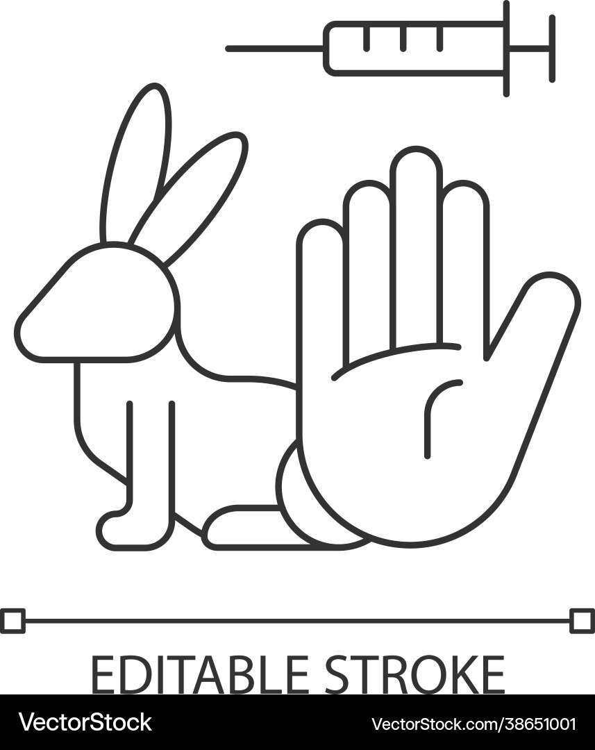 No rabbit testing linear icon Vector Image