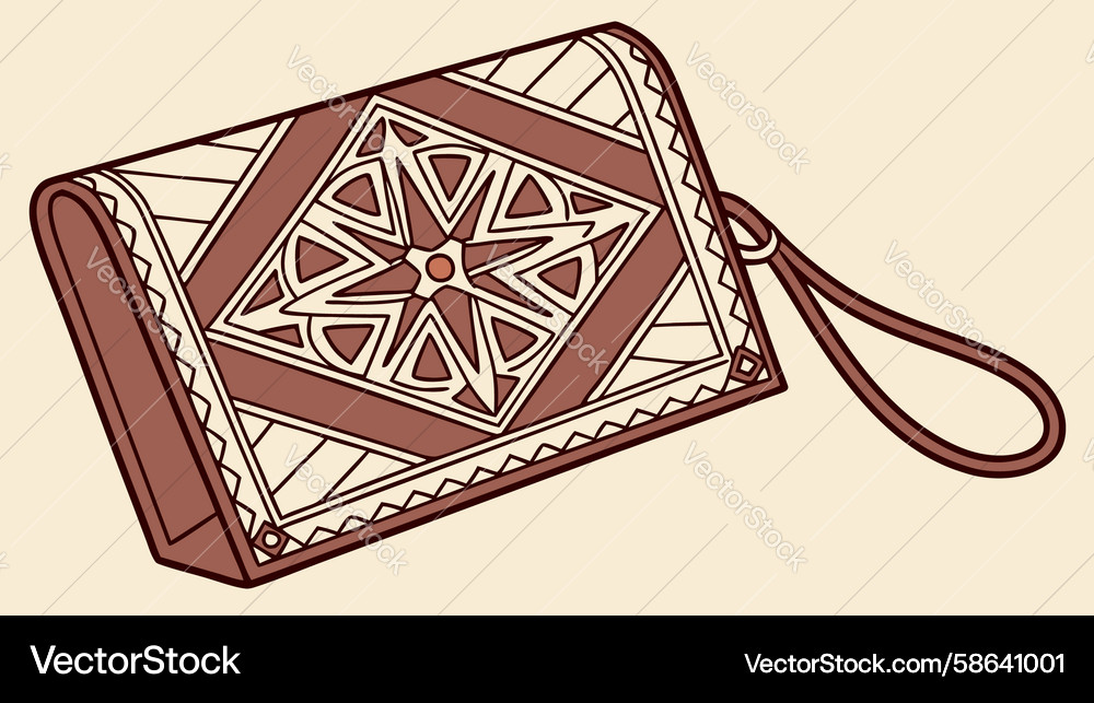 Ornate patterned wallet design generative ai Vector Image