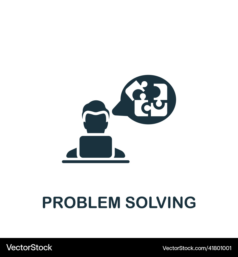 Problem solving icon monochrome simple Problem solving icon monochrome simple vector image