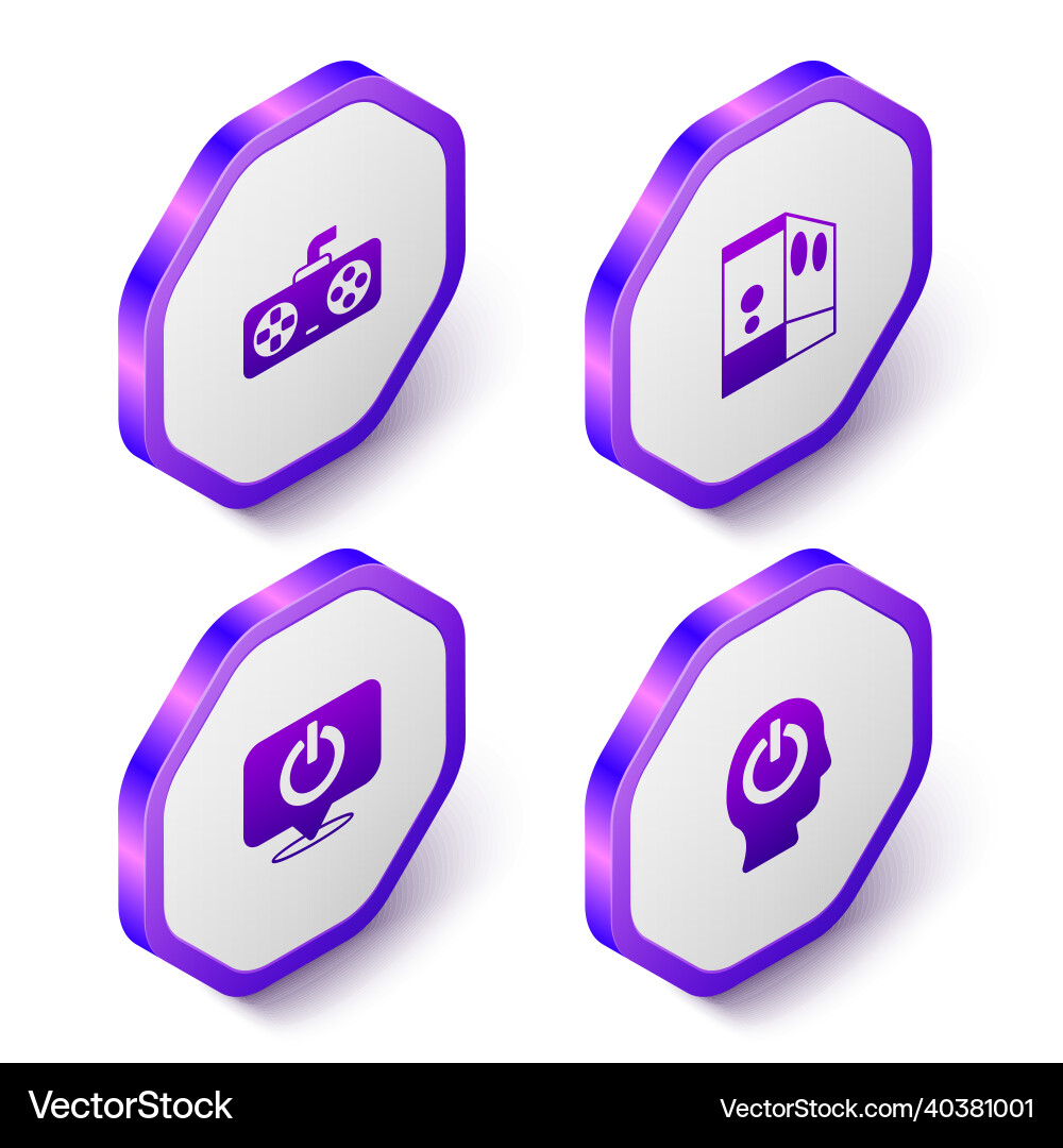 Set isometric game controller or joystick case Set isometric game controller or joystick case vector image