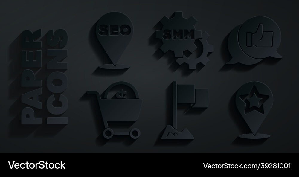 Set location marker customer product rating vector image