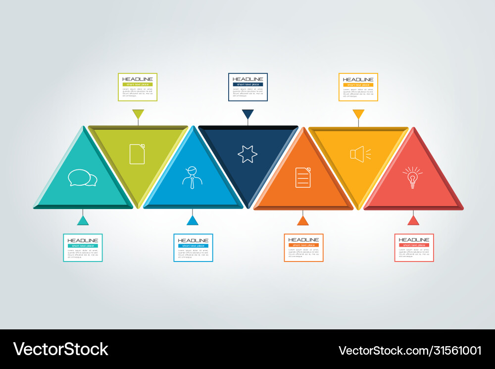 Seven steps chart template scheme tab Seven steps chart template scheme tab vector image