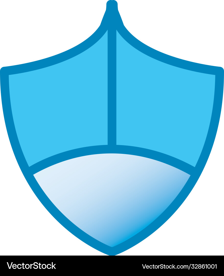 Shield line and gradient style icon design vector image