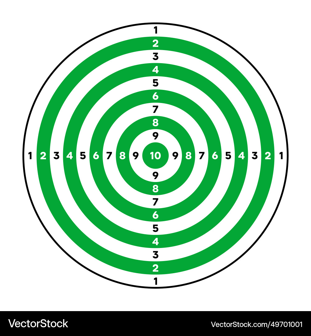 Shooting range paper target with divisions marks Vector Image
