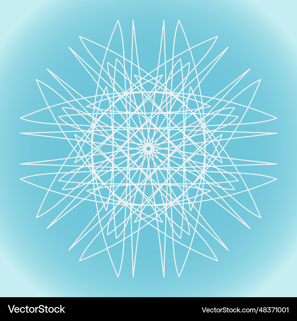 Snowflake simple abstract sharp shape on blue Snowflake simple abstract sharp shape on blue vector image