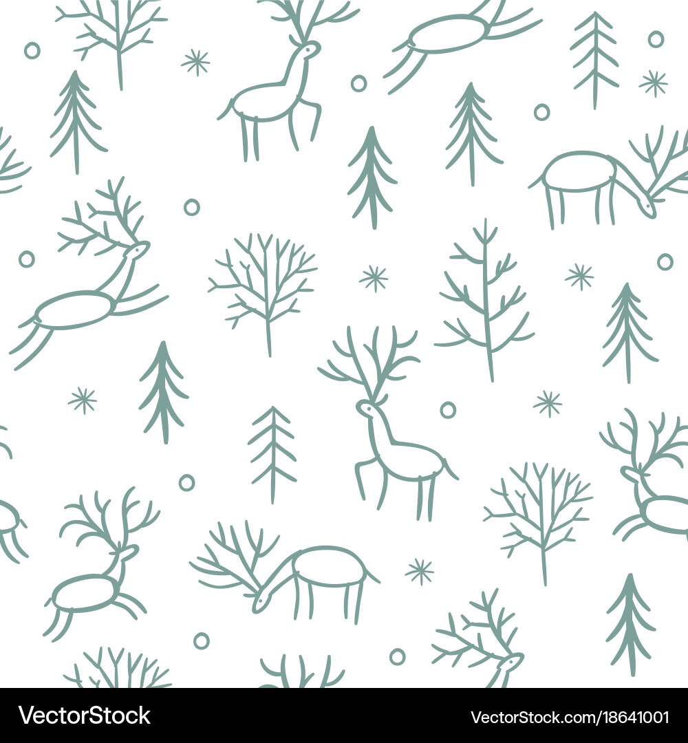 Winter Forest Seamless Pattern Vector Image