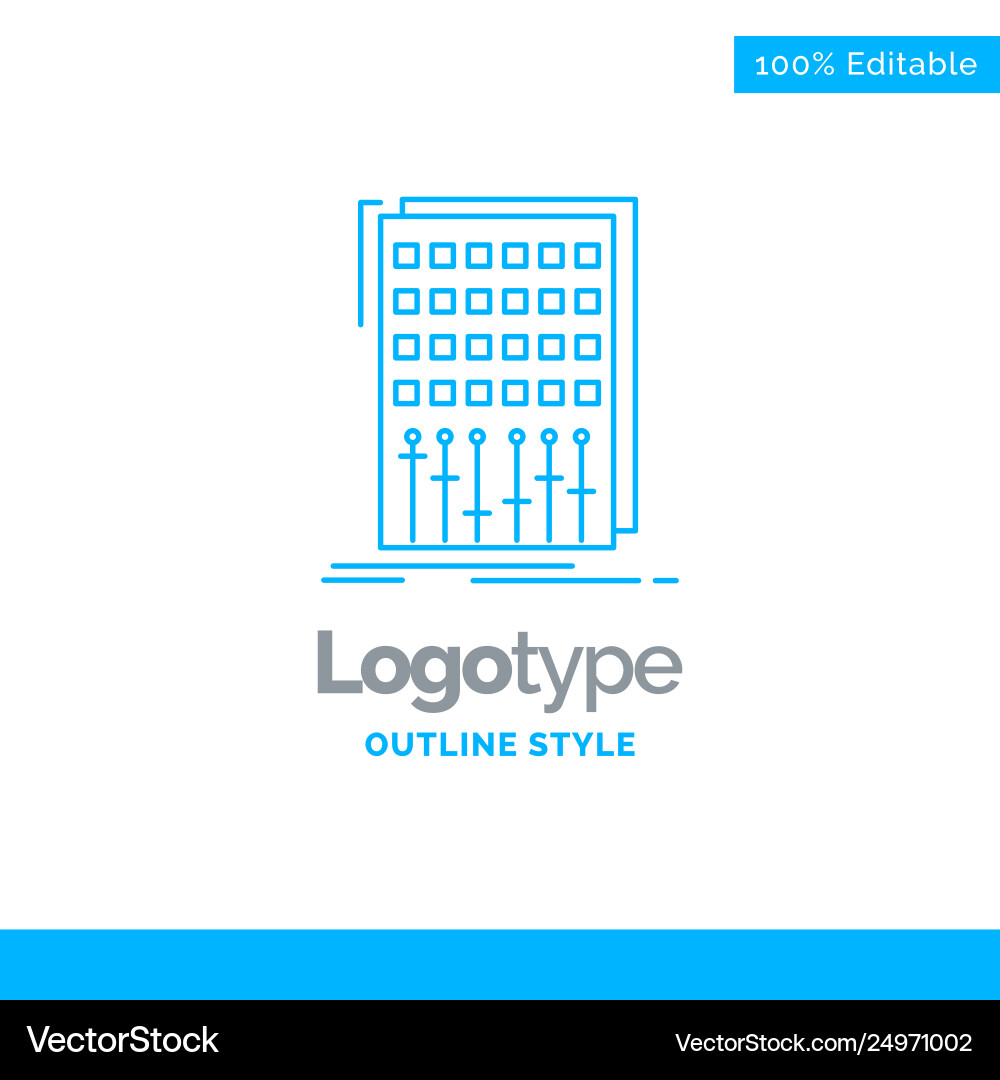 Blue logo design for audio control mix mixer Blue logo design for audio control mix mixer vector image
