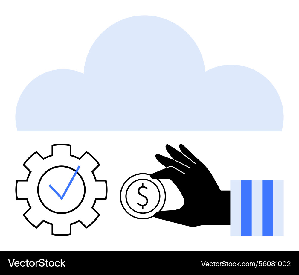 Cloud computing concept with money efficiency Cloud computing concept with money efficiency vector image