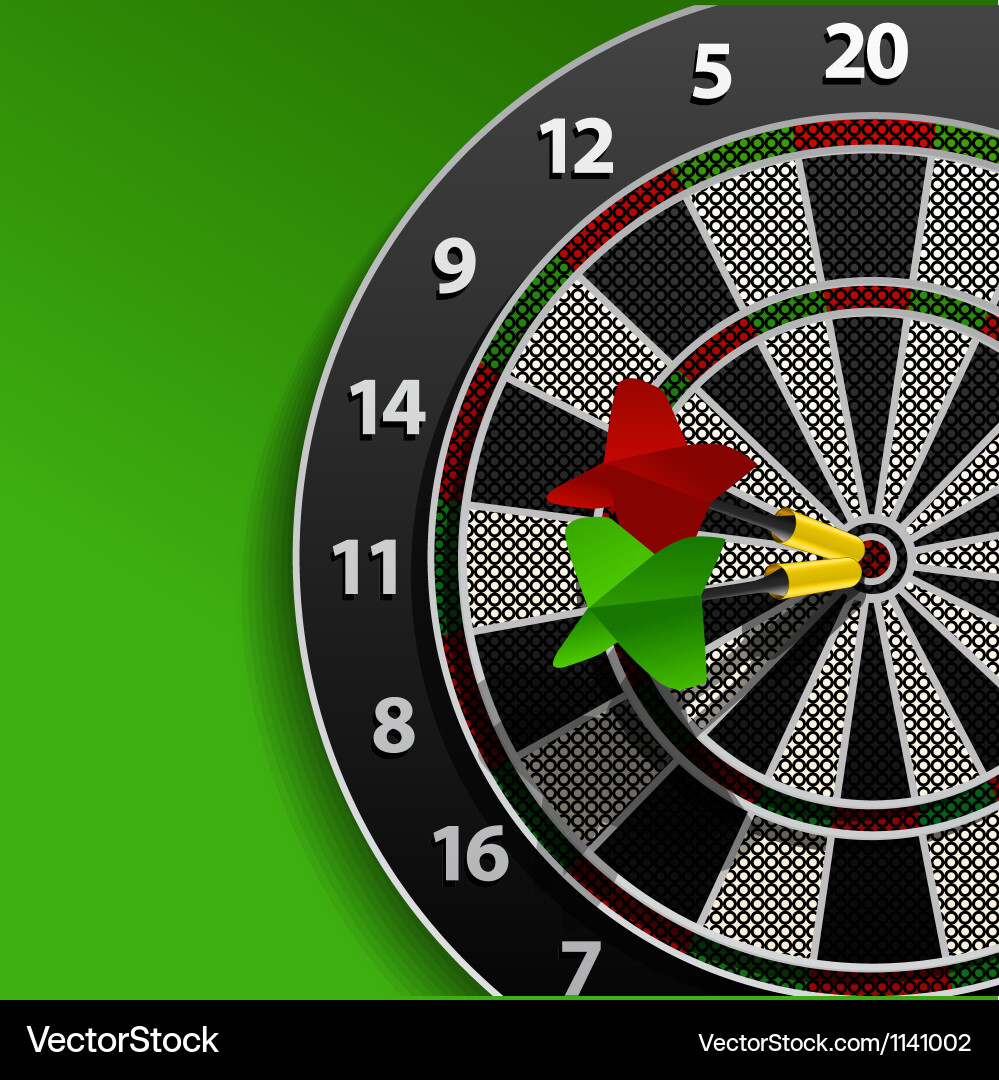 Dartboard with Two Darts vector image