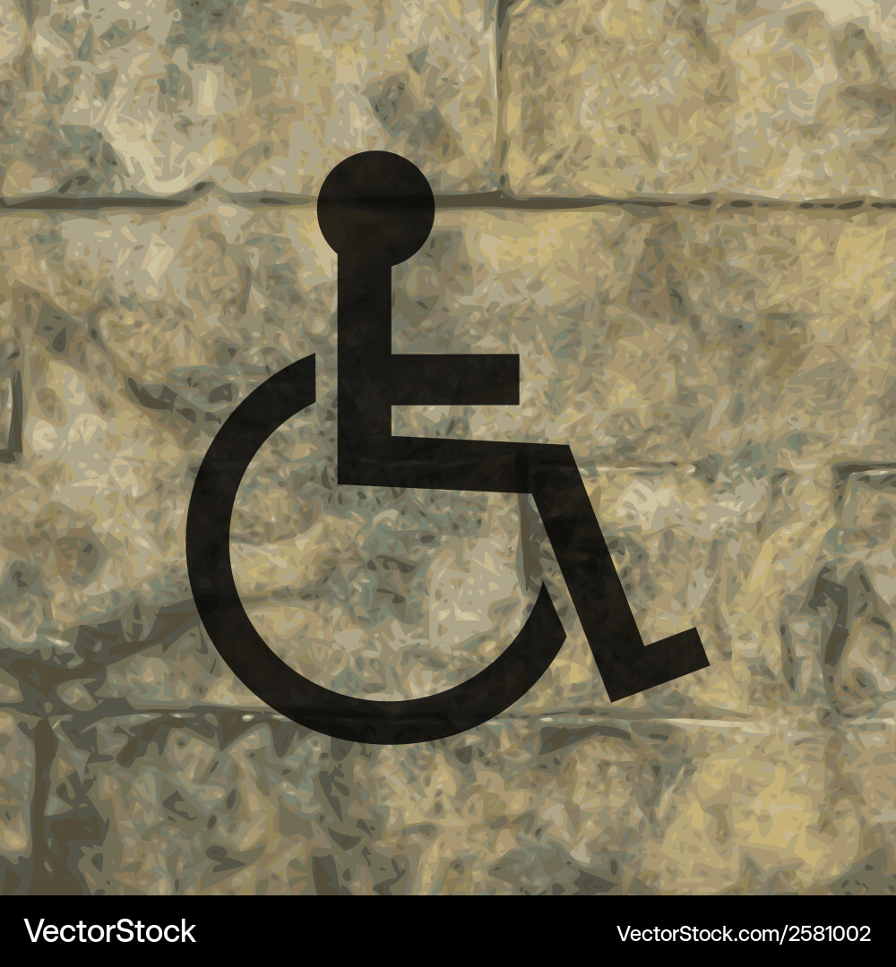 Disabled flat modern web button and space for your vector image
