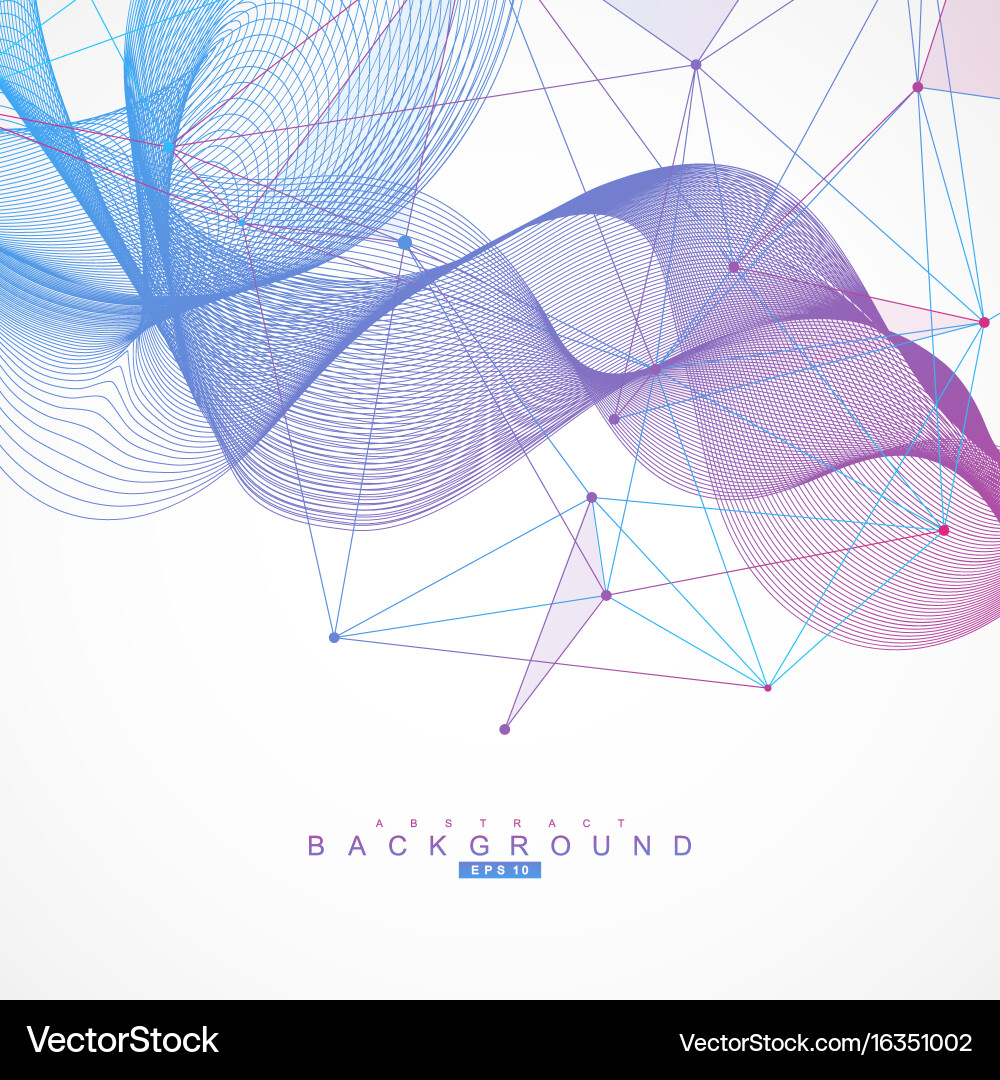 Geometric abstract background with connected line vector image