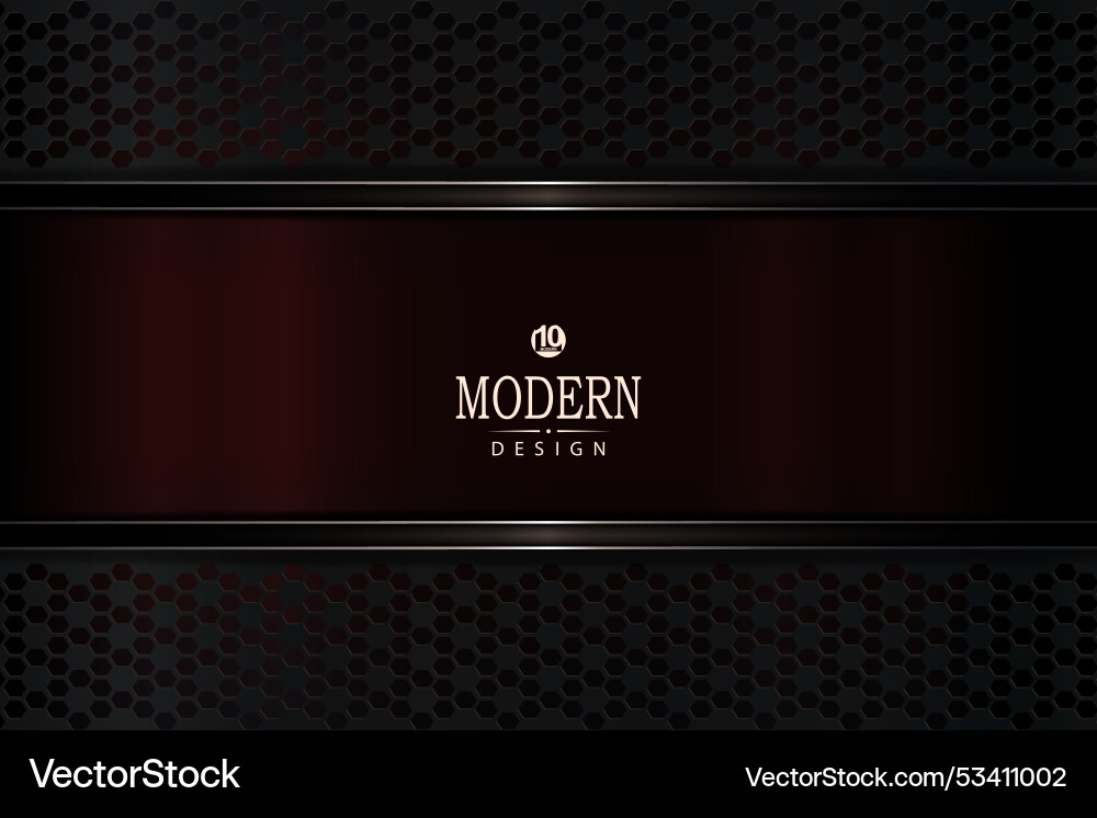 Geometric design in deep red with a ribbed frame vector image