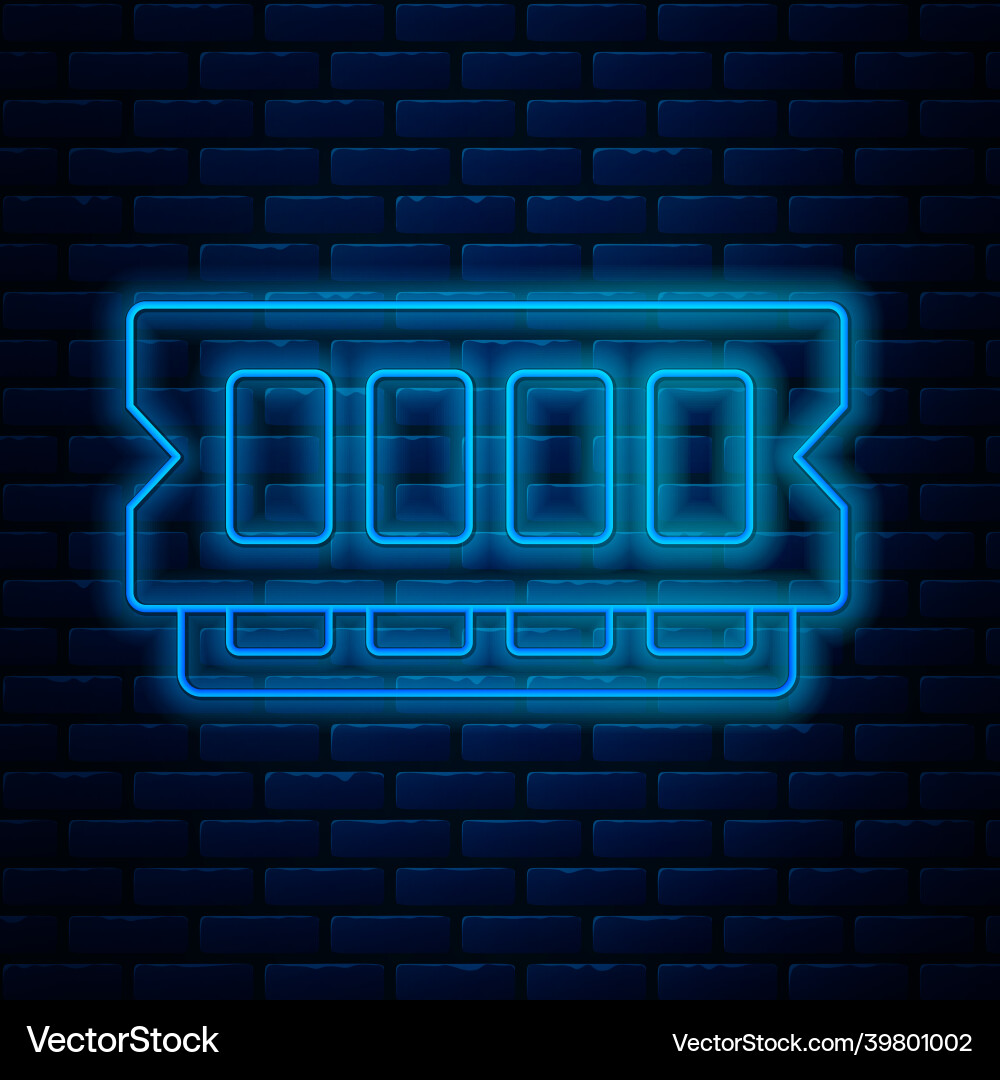 Glowing neon line ram random access memory icon Glowing neon line ram random access memory icon vector image