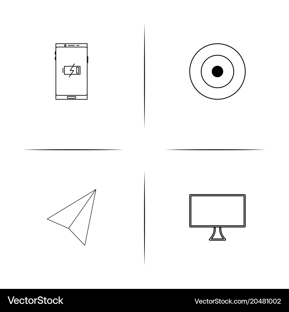 Internet of things simple linear icons set vector image