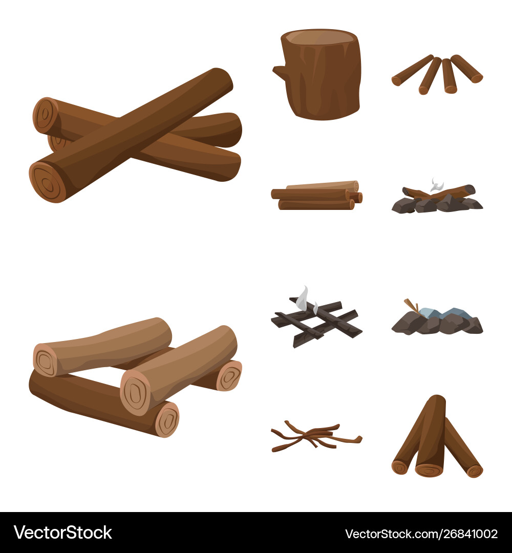 Isolated object timber and nature icon set Isolated object timber and nature icon set vector image