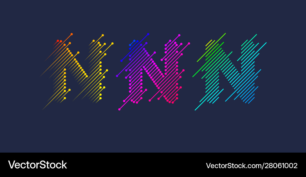Latin N Monogram - Dynamic Lines vector image
