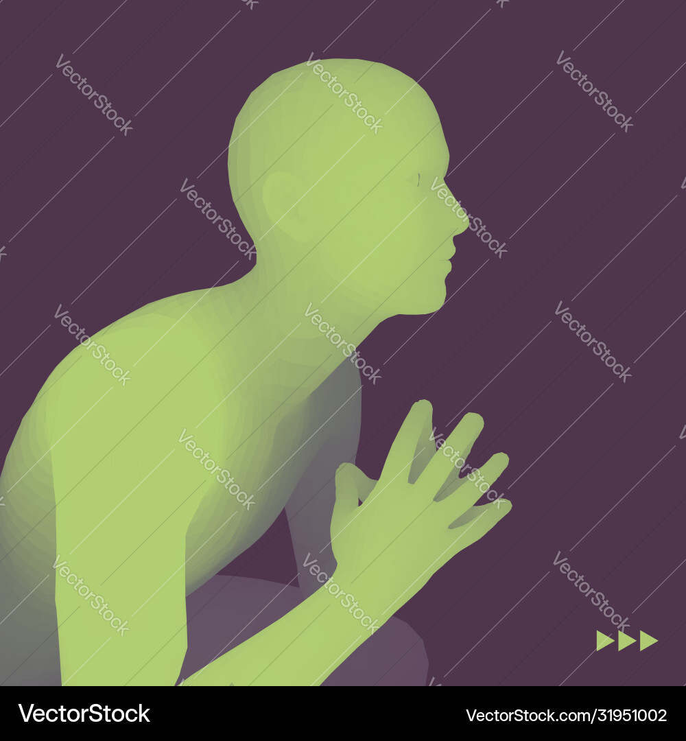 Man in a thinker pose 3d model business Man in a thinker pose 3d model business Vector Image