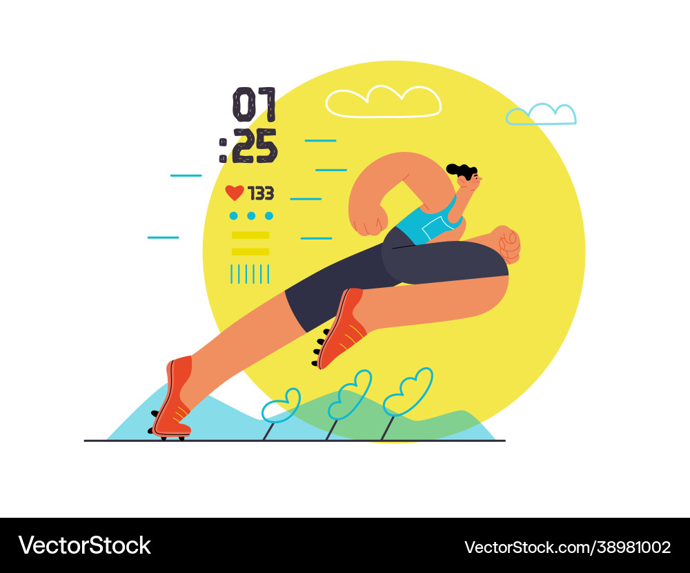 Man Running in Stadium vector image
