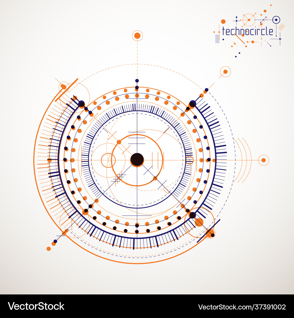 Mechanical scheme engineering drawing Royalty Free Vector