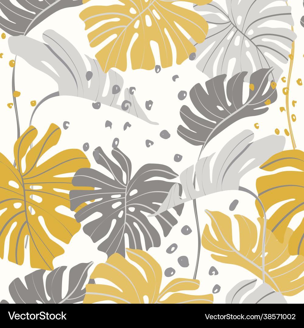 Minimal floral seamless pattern abstract monstera Minimal floral seamless pattern abstract monstera vector image
