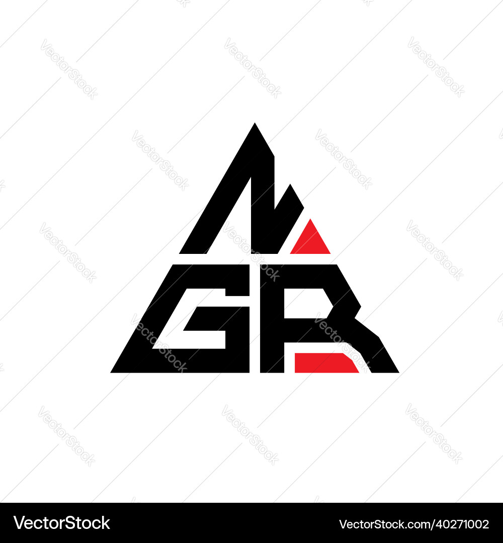 NGR Triangle Logo - Red Monogram vector image