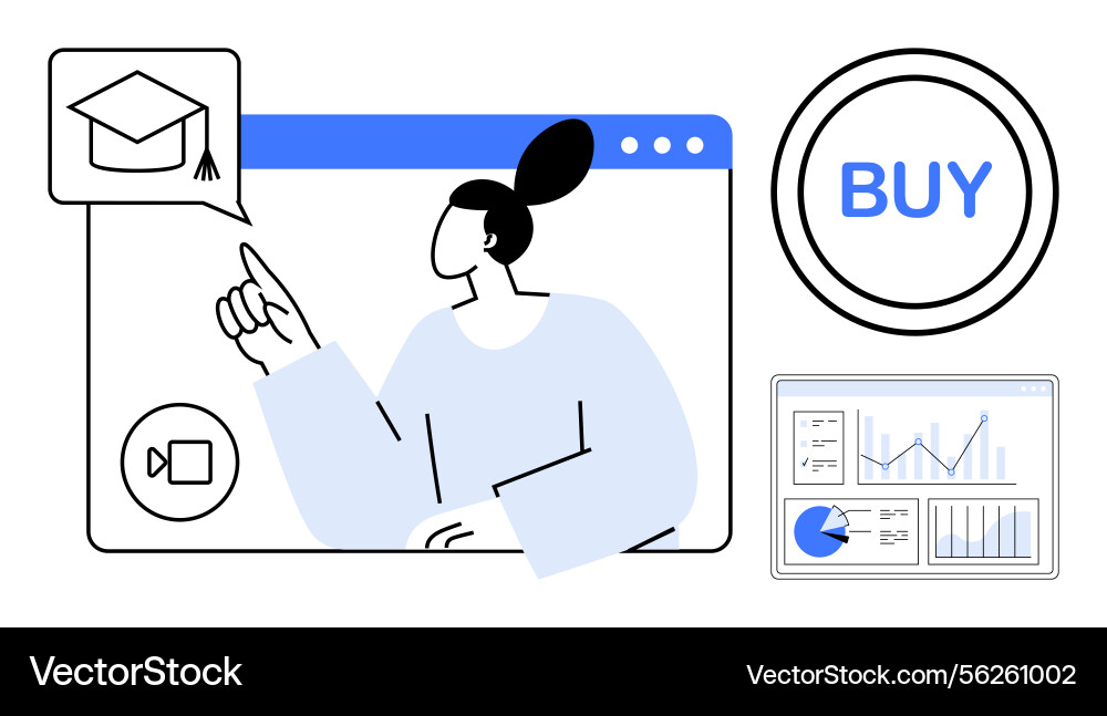 Online learning and data analytics concept Online learning and data analytics concept Vector Image