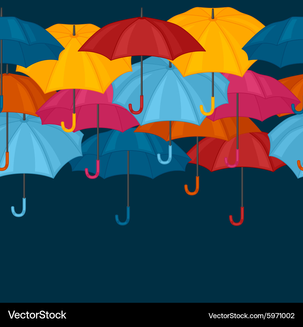 Seamless pattern with colored umbrellas Vector Image