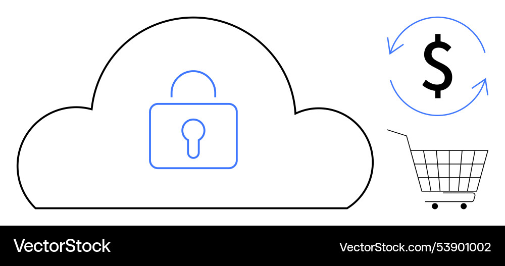 Secure cloud computing for e-commerce Royalty Free Vector