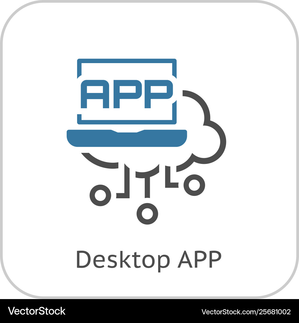 Simple desktop app line icon vector image