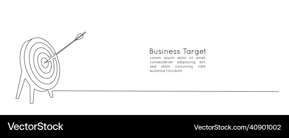 Single Line Target with Arrow vector image