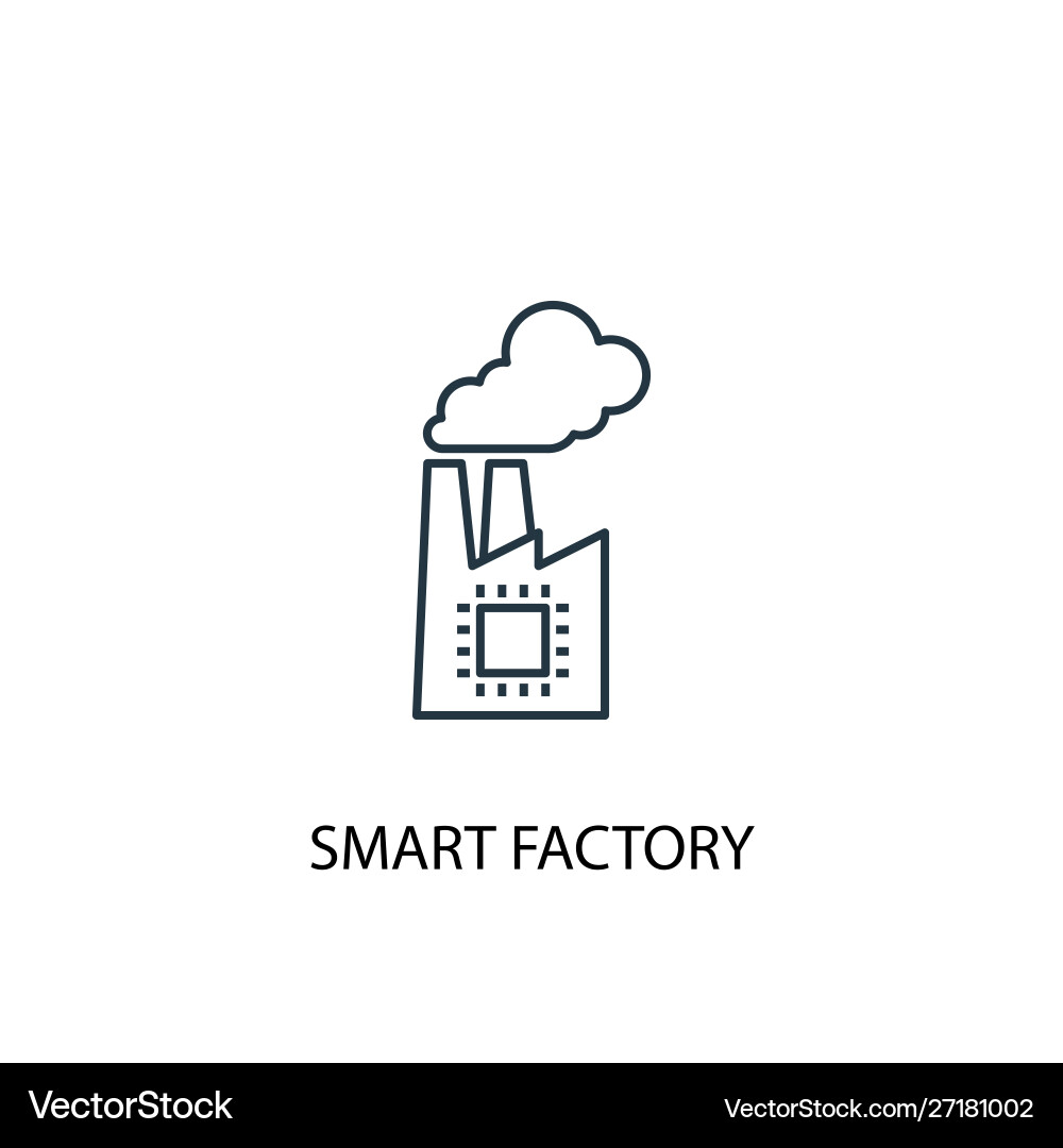 Smart factory concept line icon simple element vector image