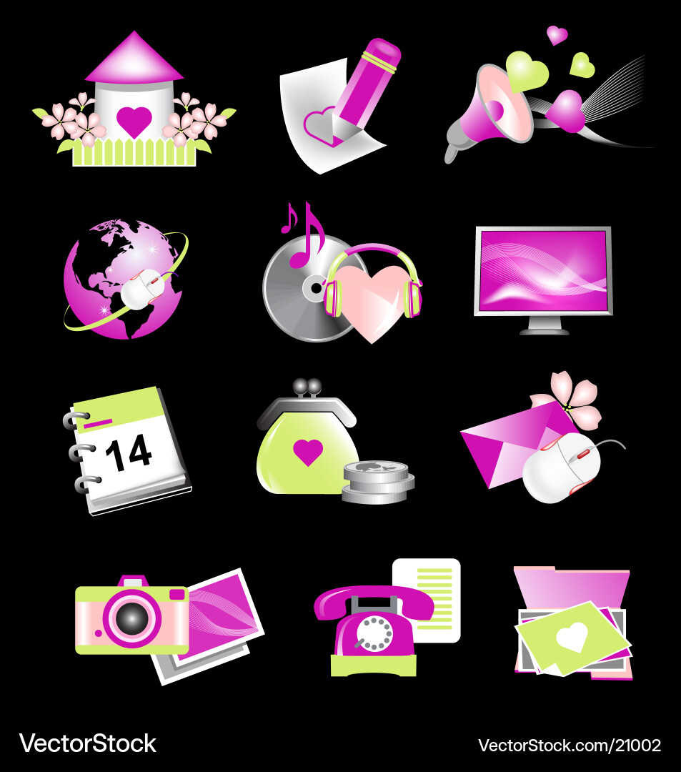 Valentine Icon Set Vektorbild