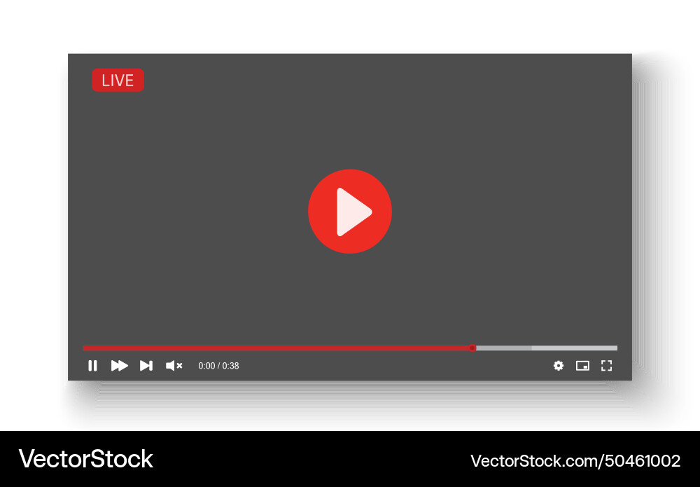 Video player template for web or mobile app Vector Image